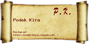 Podek Kira névjegykártya
